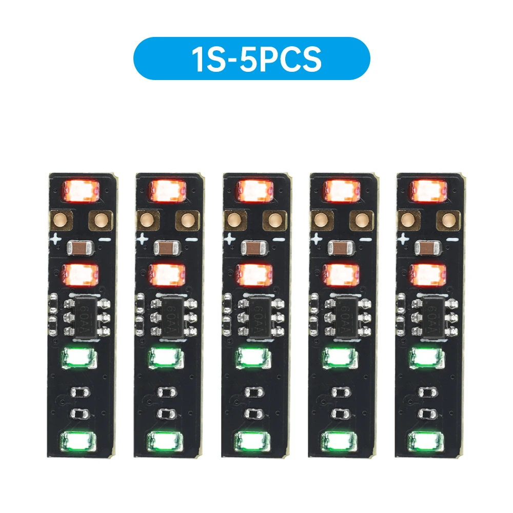 

5pcs DC2.5-4.2V Battery Power Display Module 1S Lithium Battery Tester with Color LED Light Mini Battery Metering Module