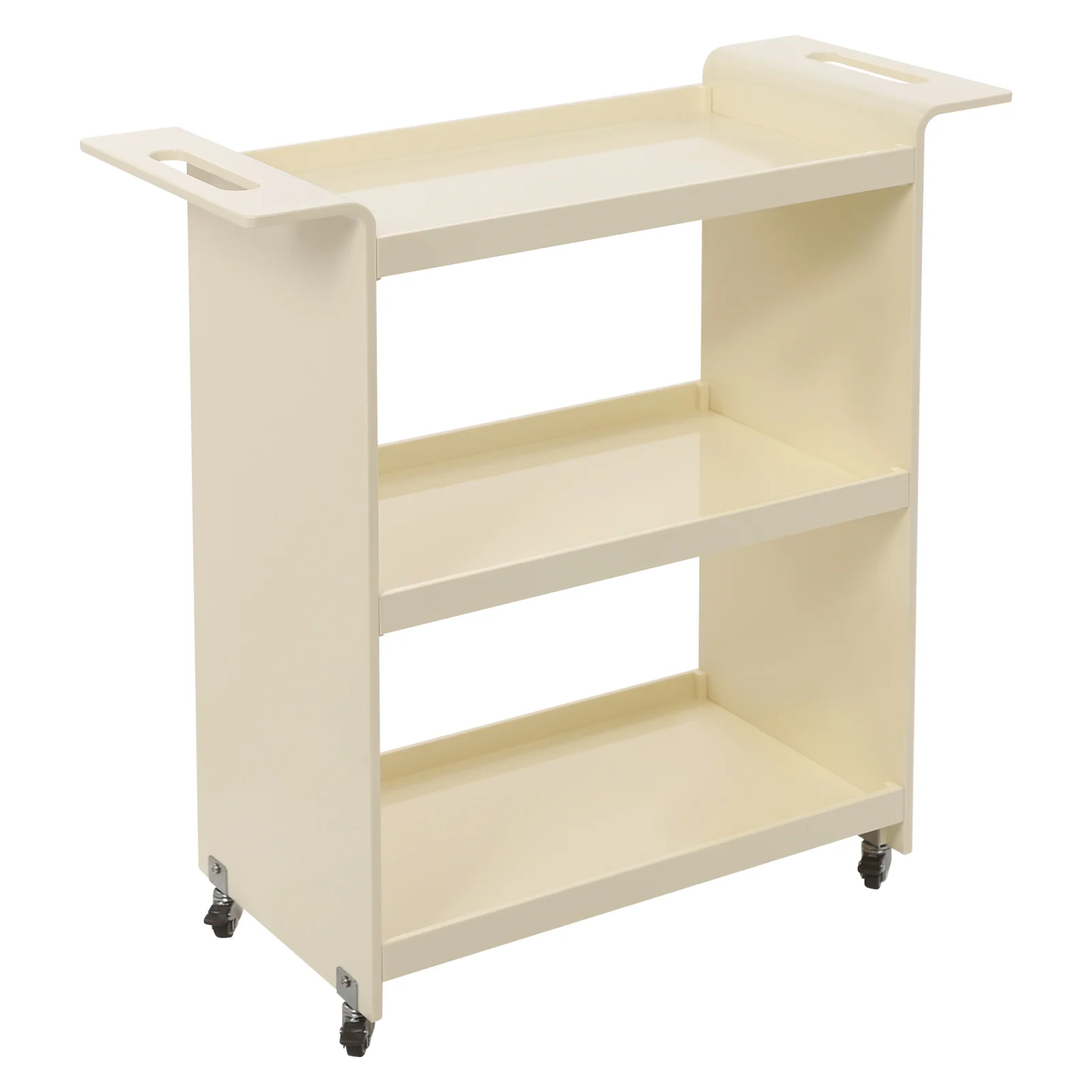 รถเข็นอเนกประสงค์แบบกลิ้ง 3 ชั้น 66.14 ปอนด์โหลด 2811.828.7in PC วัสดุล้อล็อคได้เหมาะสำหรับบ้านบาร์ร้านกาแฟกิจกรรม