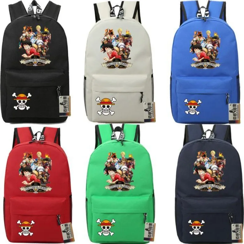 One Piece Collective Backpack Skull Luffy Rosoron Animation Peripheral Male and Female Primary and  School School Bag Best Gift