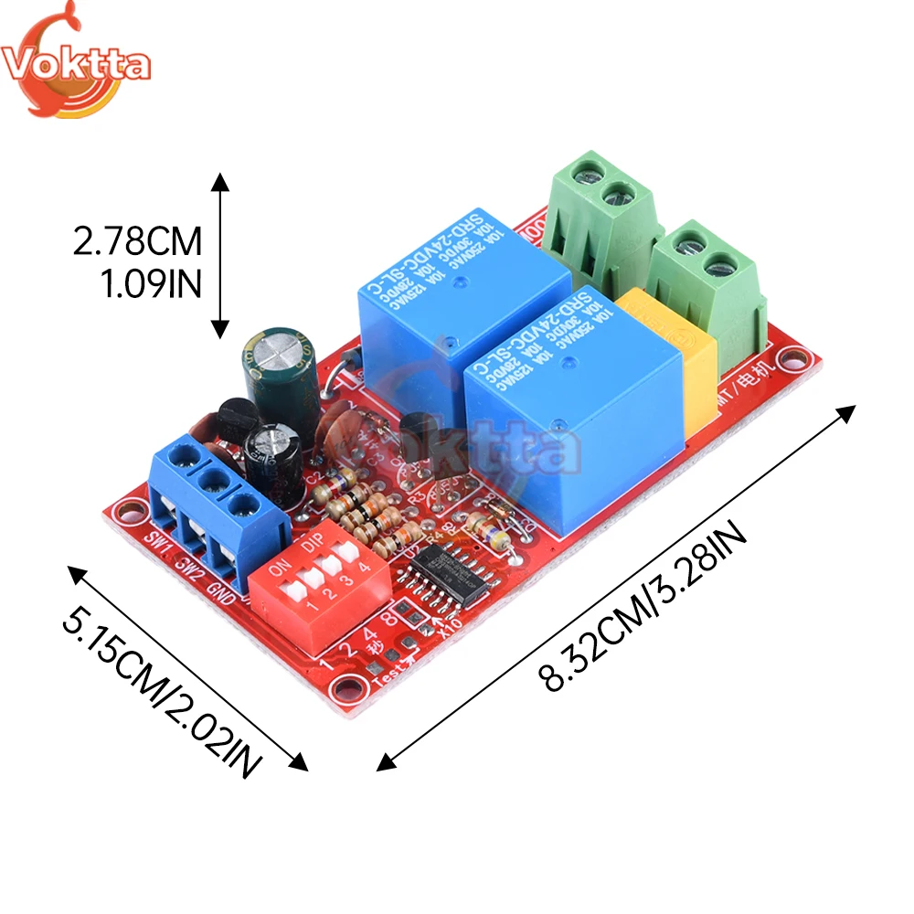 DC Time Relay Power Supply Switching Relay Module DC Motor Control Board Forward and Reverse Relay Board Timer Module 5V 12V 24V