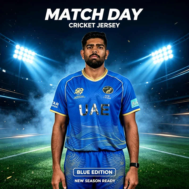 2026 New Y2K UAE Crew Neck Cricket Sports Jersey Men Women T-shirt Suitable Daily Training Wear Quick Drying Family Kids Tees