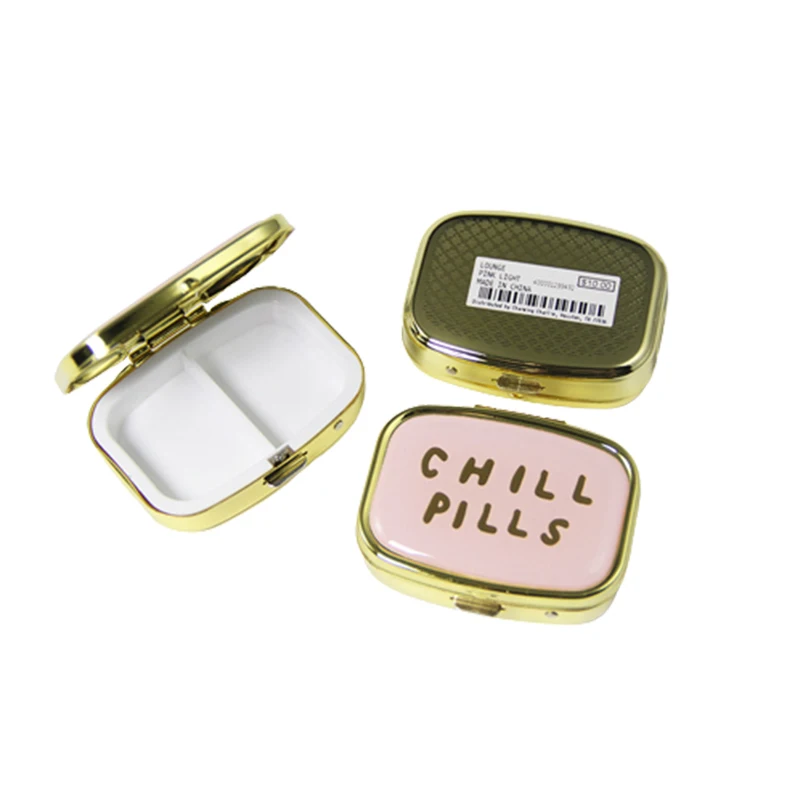 1Cell/2Cell/3Cell Metal Pill Boxes Square/Round Pill Boxes Medicine Organizer Container Medicine Case Splitters Pill Candy Box