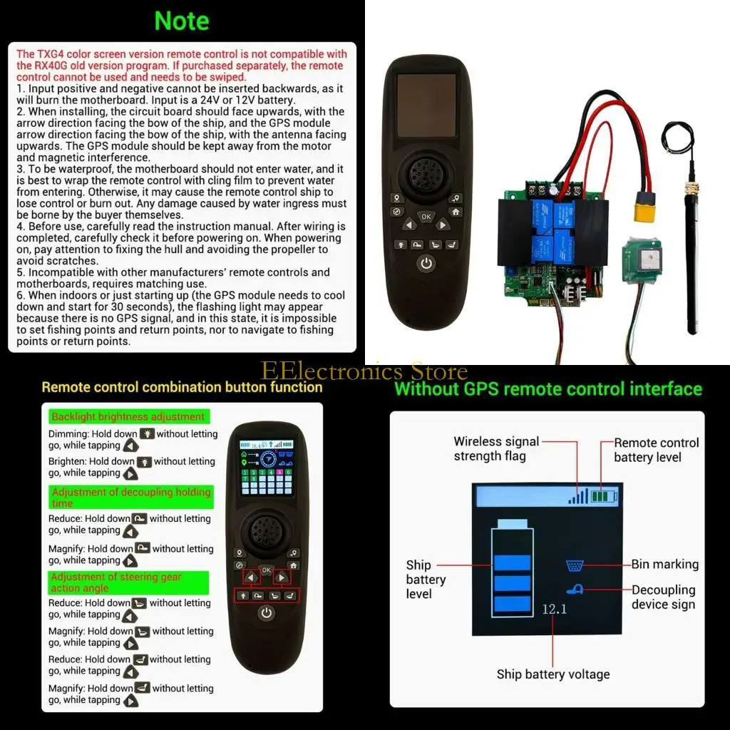 

B03C RX40G комплект дистанционного управления односторонним передатчиком 12 В 24 В 40 А. Большой питательный приемник