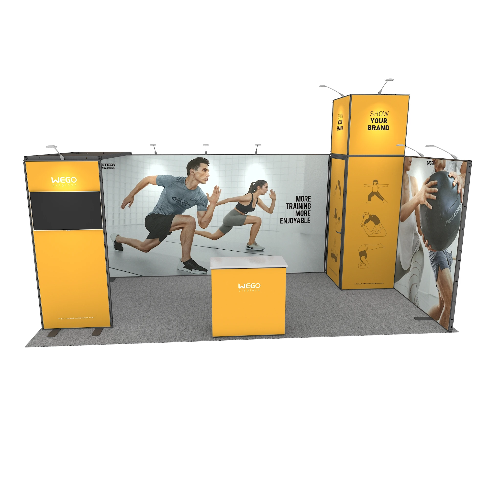 Suporte de exposição modular expansível de alumínio 3x6 China Factory Cheap Trade Show Booth Expositor Popular nos EUA