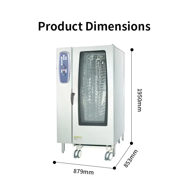 380V 37kW Commercial Electric Steam Bake Oven 20*1/1GN Universal Stainless Steel Large Capacity Automatic Kitchen Equipment