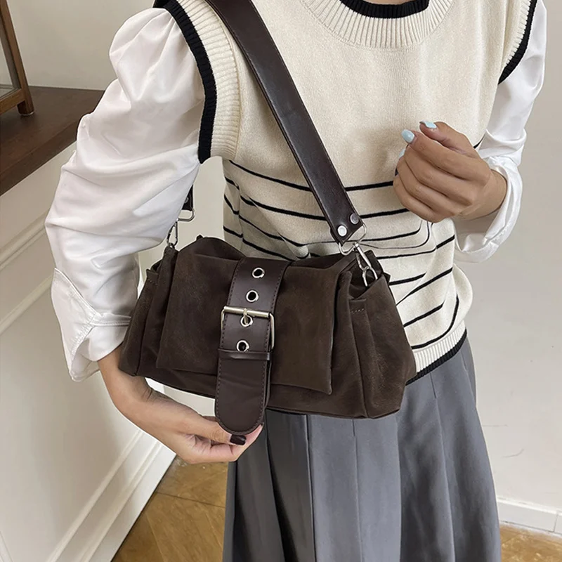 Damen-Achseltaschen aus Kunstwildleder, modische, geraffte Damen-Umhängetasche, Damenhandtasche, kleine Unterarmtasche, Bolsa Feminina – Detail 6