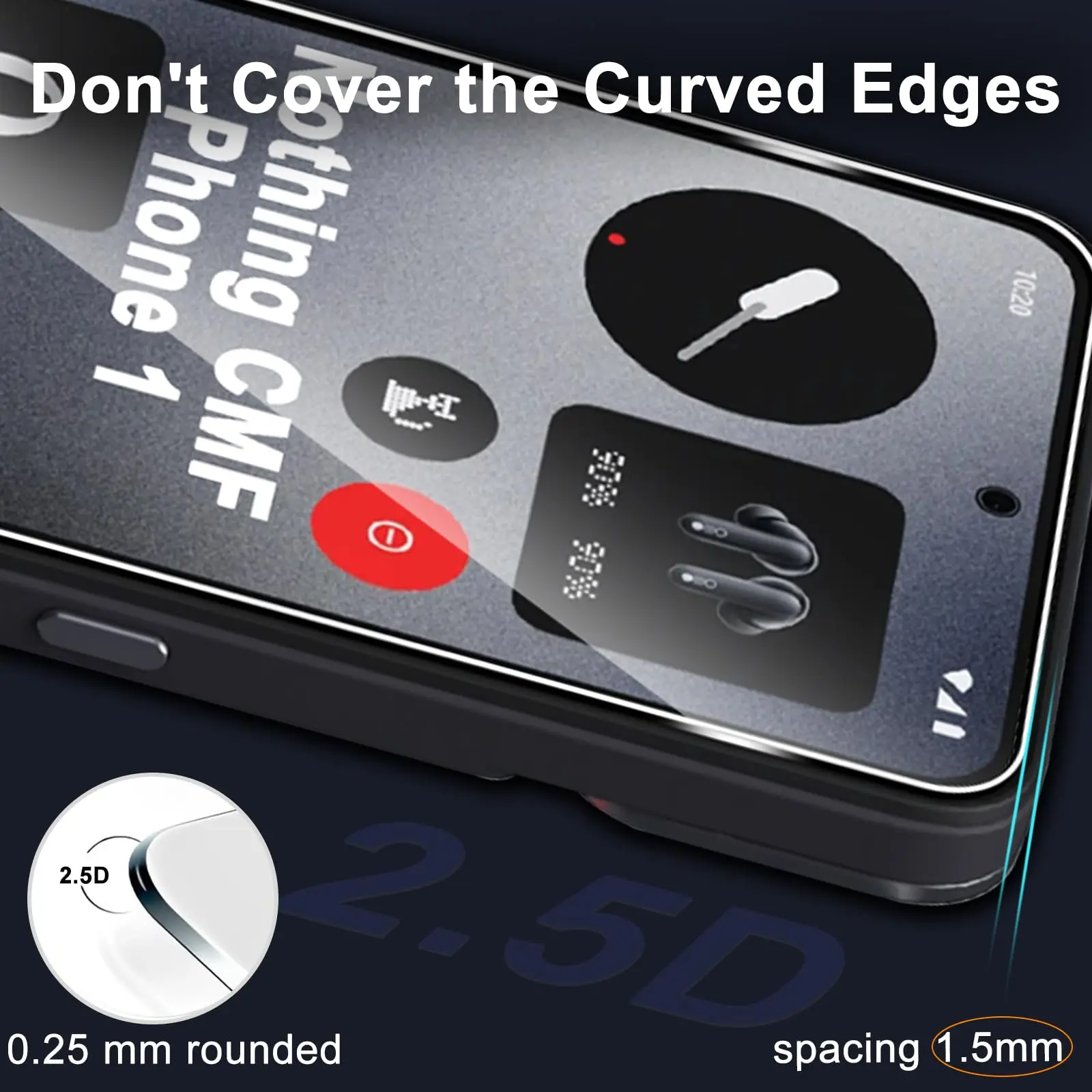 Screenprotector voor niets CMF Phone 1, gehard glas HD Crystal Mica 9H Anti-kras hoesje Vriendelijk Helder