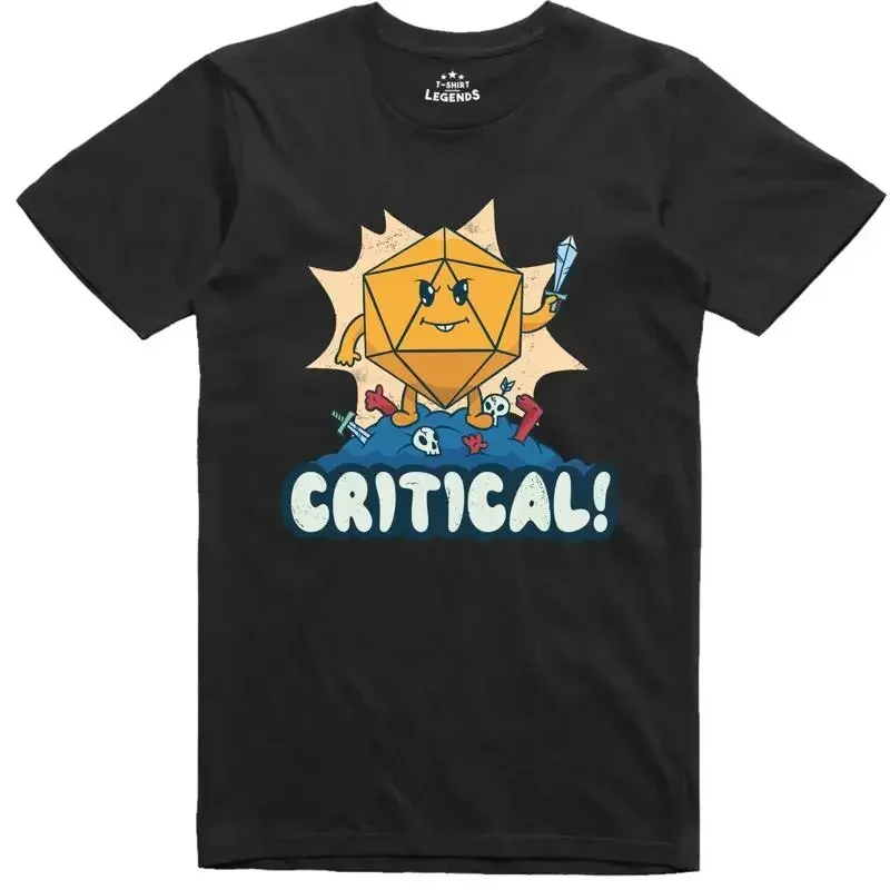 Camiseta Divertida para Hombre, Juego de Rol, Dado Crítico, Golpe, Corte Normal