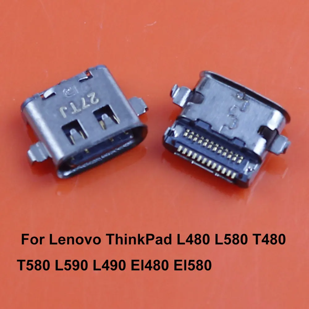 JCD 2pcs Type-C Charging Port Socket Connector Jack For Lenovo ThinkPad T480 T580 L480 L580 E480 E580 X280 X390 T490 E14 E15 L14