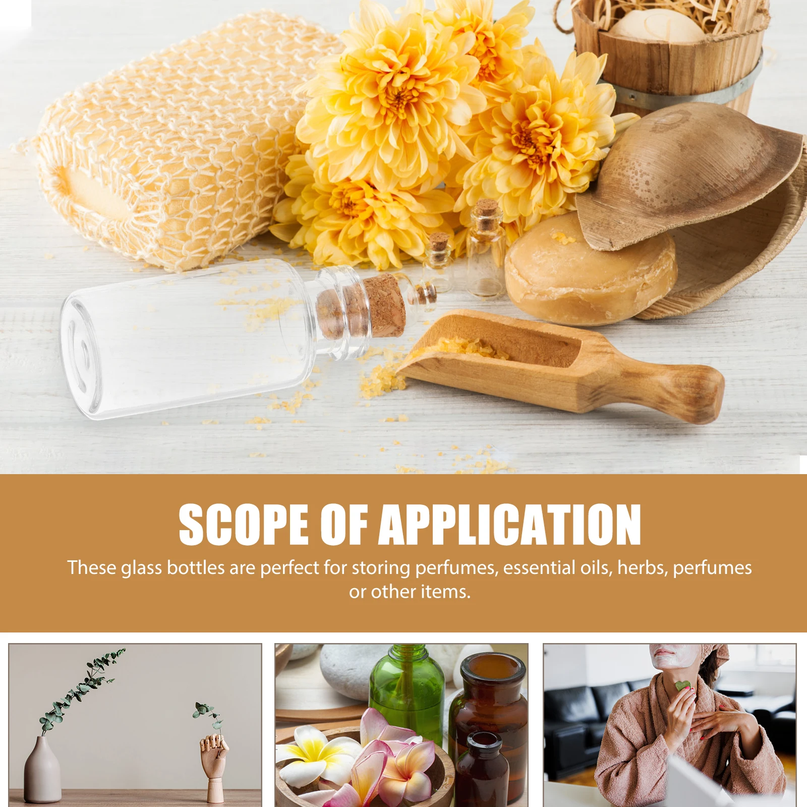 

24pcs Wishing Bottles Small Glass Craft Diy Drift Bottles For Home Car Office Decor Storage Perfume Essential Oil Herbs Glass