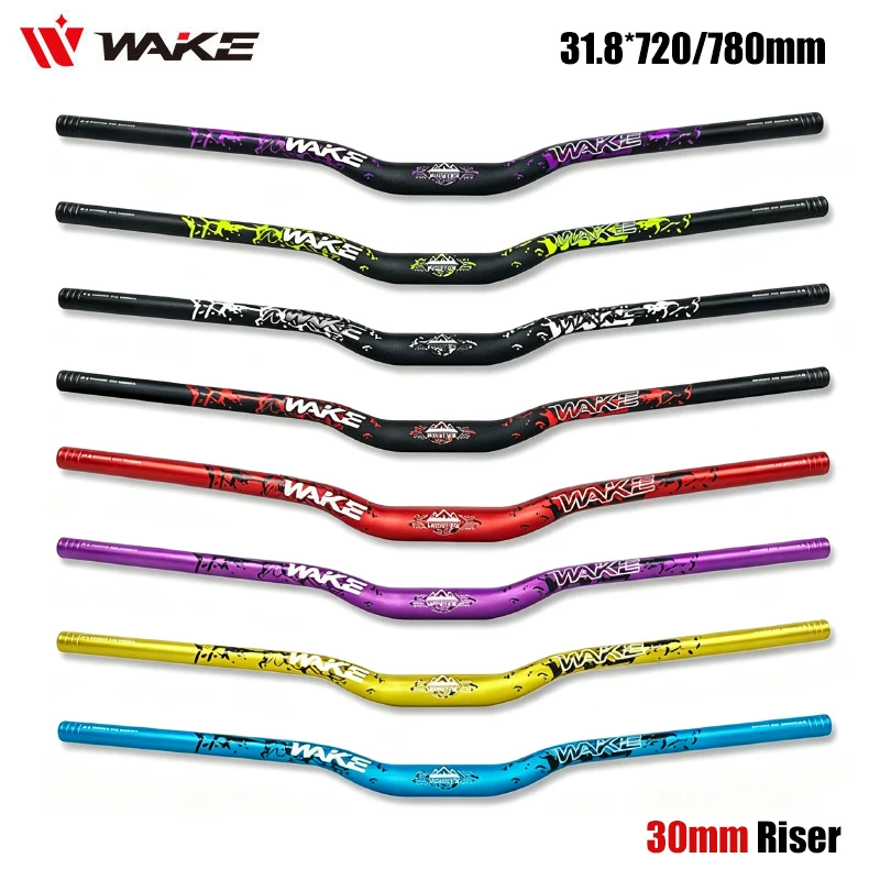 AliExpress NONE WAKE 30mm Riser Bike Handlebar Mountain Bike 720mm 780mm Handlebar 31.8mm Bicycle Riser Bar Aluminum Alloy Cycling Handle Bar