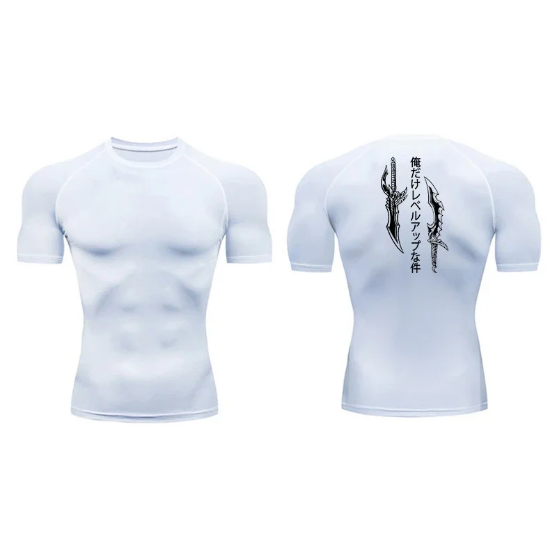 Animated Compression T-Shirt for Men's Athletic Quick Dry Tops Rash Guard Gym Workout Running Undershirts Elastic Fitness Suit
