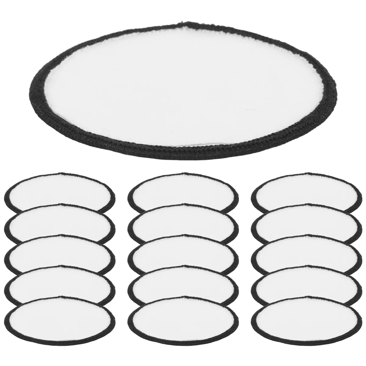 16 peças de remendo de sublimação em branco tecido de qualidade remendo em branco circular para roupas, chapéus, uniformes, mochilas