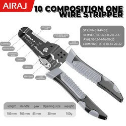 10 in 1 Wire Stripper Tools Multitool Plier Crimper Cable Cutter Multifunctional Stripping Tool Crimping Pliers Terminal