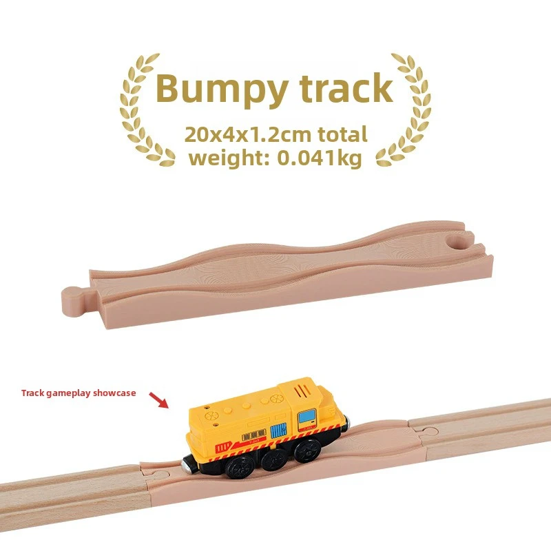 Neue Holzschienen-Zubehörteile: Alle Arten von Buchenholz-Eisenbahnschienen-Verbindungsstücken und Adaptern, passend für Marken-Holzschienen-Spielzeug – Detail 7