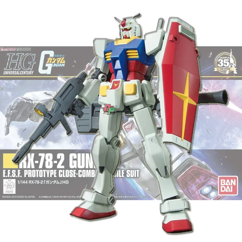 Original Bandai Gundam HG HGUC 191 1/144 RX-78-2 Number one player Freshman Gunpla Assembly Action Figureals Model Dolls Amuro