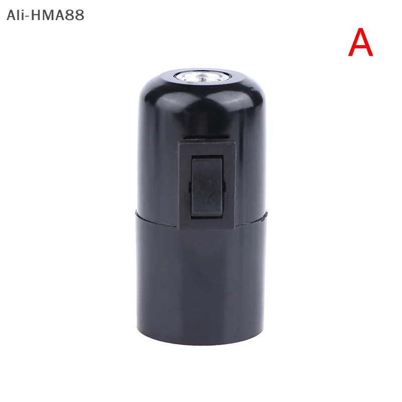 (YY) 1 قطعة 2025 جديد E27 الباكليت الذاتي قفل ضوء الجسم مع سستة التبديل قاعدة مصابيح E27 حامل مصباح الأسنان الكامل مع زر الضغط