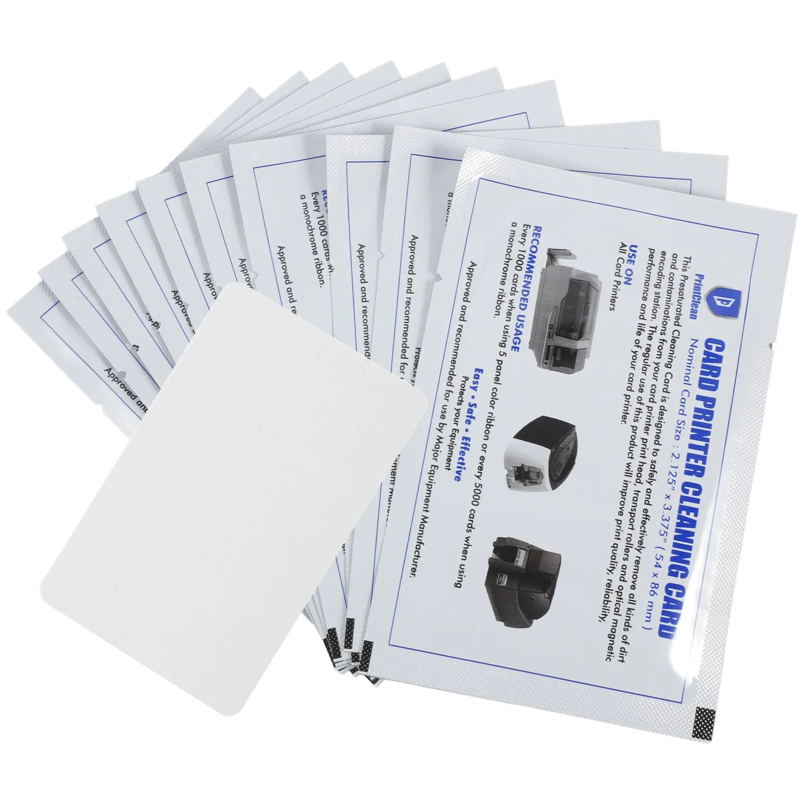 Nettoyeur de cartes de nettoyage, Terminal Pos universel, Machine de crédit réutilisable, nettoyeurs de voyage pour cartes d'imprimante blanches, 10 pièces