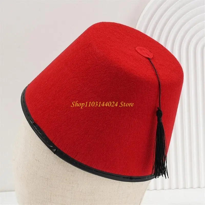 

N5KE Stylish Turkish Hat Versatile Turkish and Moroccan Fashion Statement Tarboosh Turkish Headwear for Various Occasions