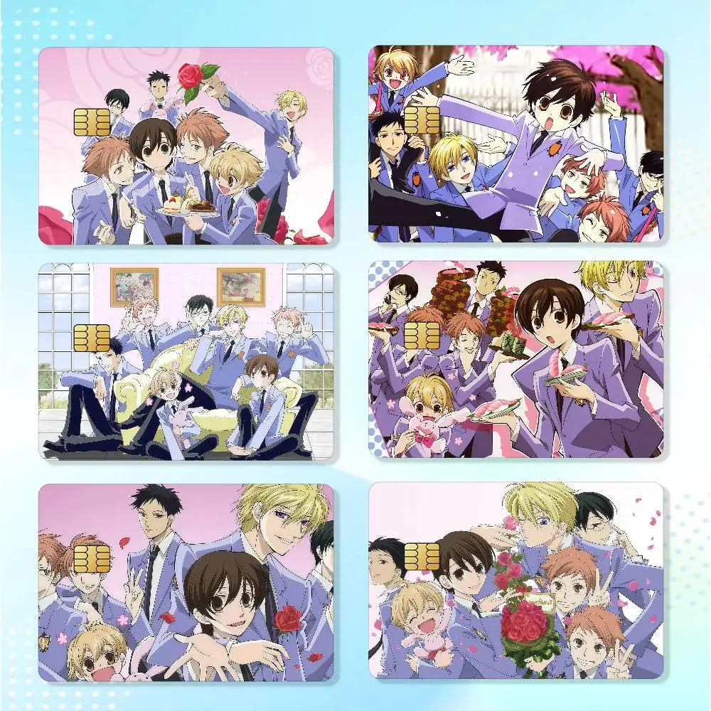 Anime Ouran High School Host Club Credit Skin Cover Card Stickers 4PCS Film Bus Pass Front Decoration Bank Debit Waterproof
