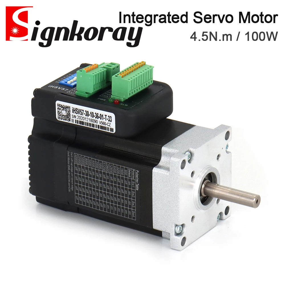 

SignkoRay JMC Nema23 100W 0.29N.m 3000rpm Integrated Servo Motor Driver 36VDC 6A iHSV57-30-10-36 for CNC Engraving Machine