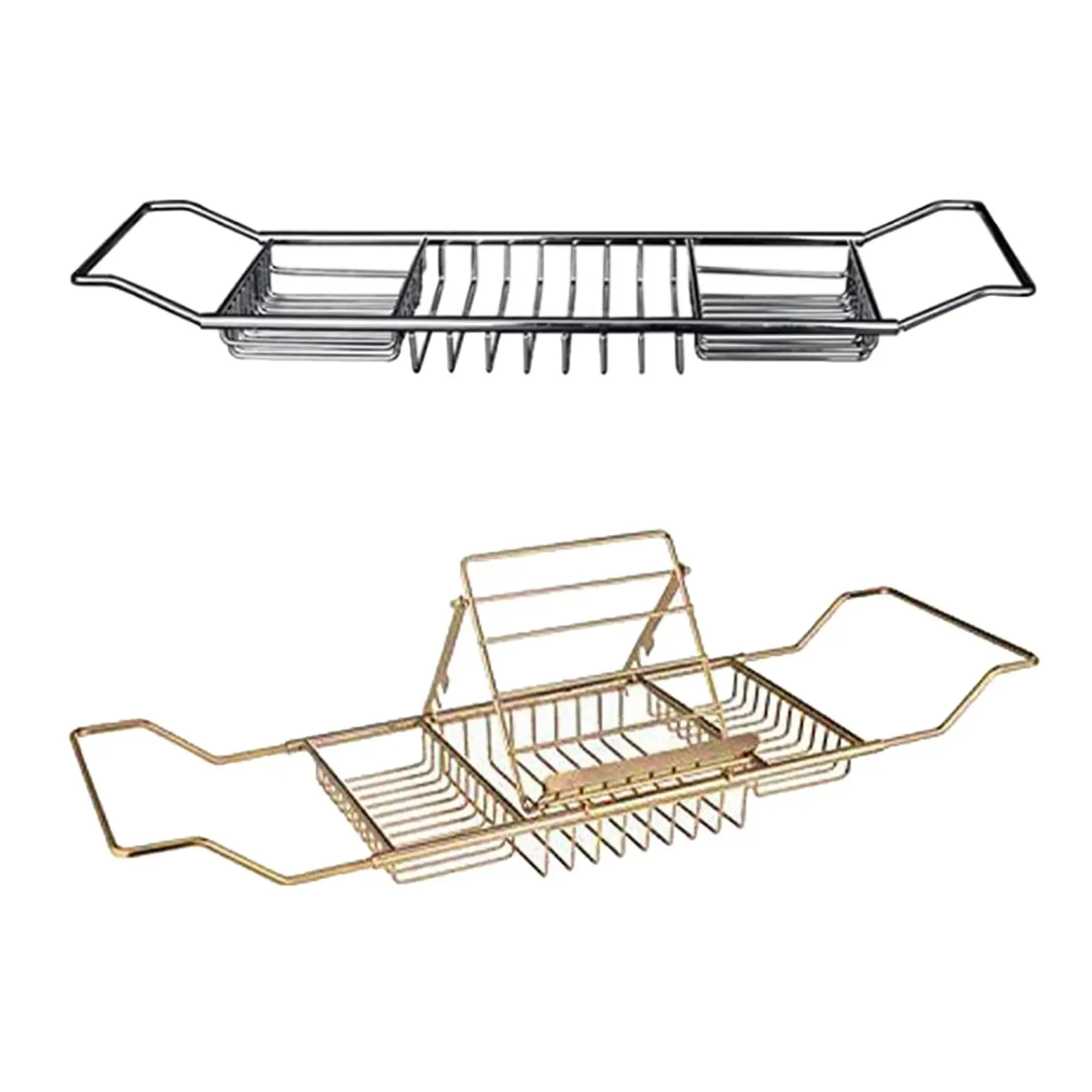 Stainless Steel Bath Tub Rack Holds Books//Cell Phone/Food Extendable Bathtub Tray for Shower & Bath Bathroom Tidy