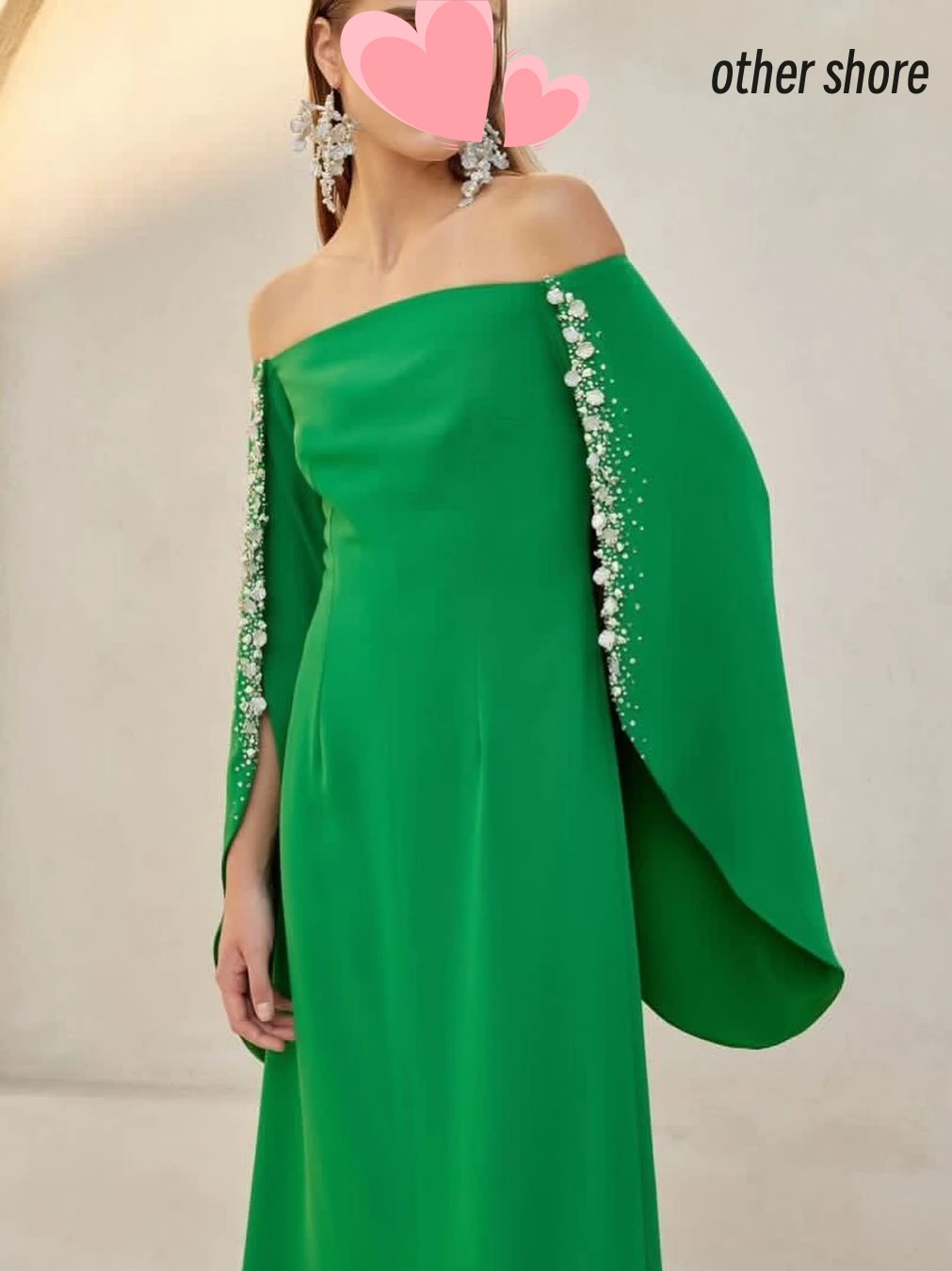 

Other Shore Elegant Vintage Sweet Sexy Green Crystal Beading Boat Neck Customize Formal Occasion Prom Dress Evening Party Gowns