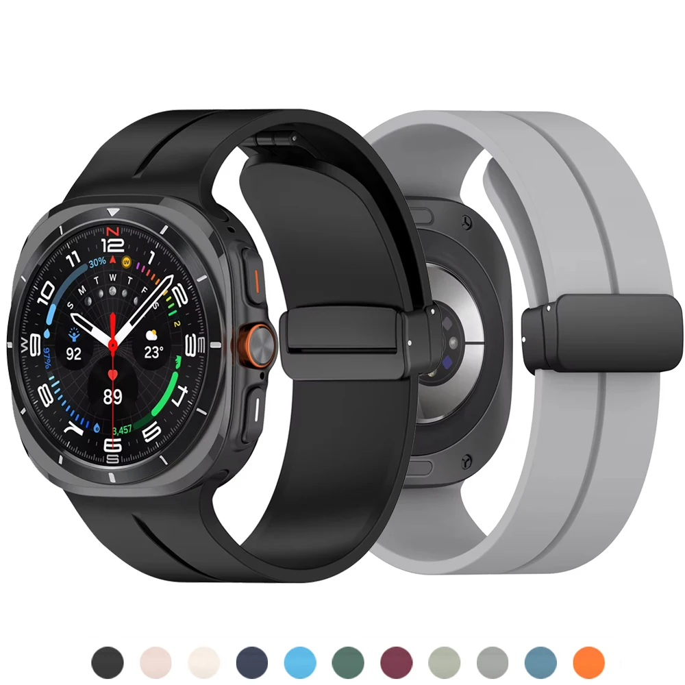 Magnetic For Samsung Galaxy watch 7 ultra Strap 47mm Accessories No gaps Silicone Bracelet correa galaxy watch ultra band 47 mm