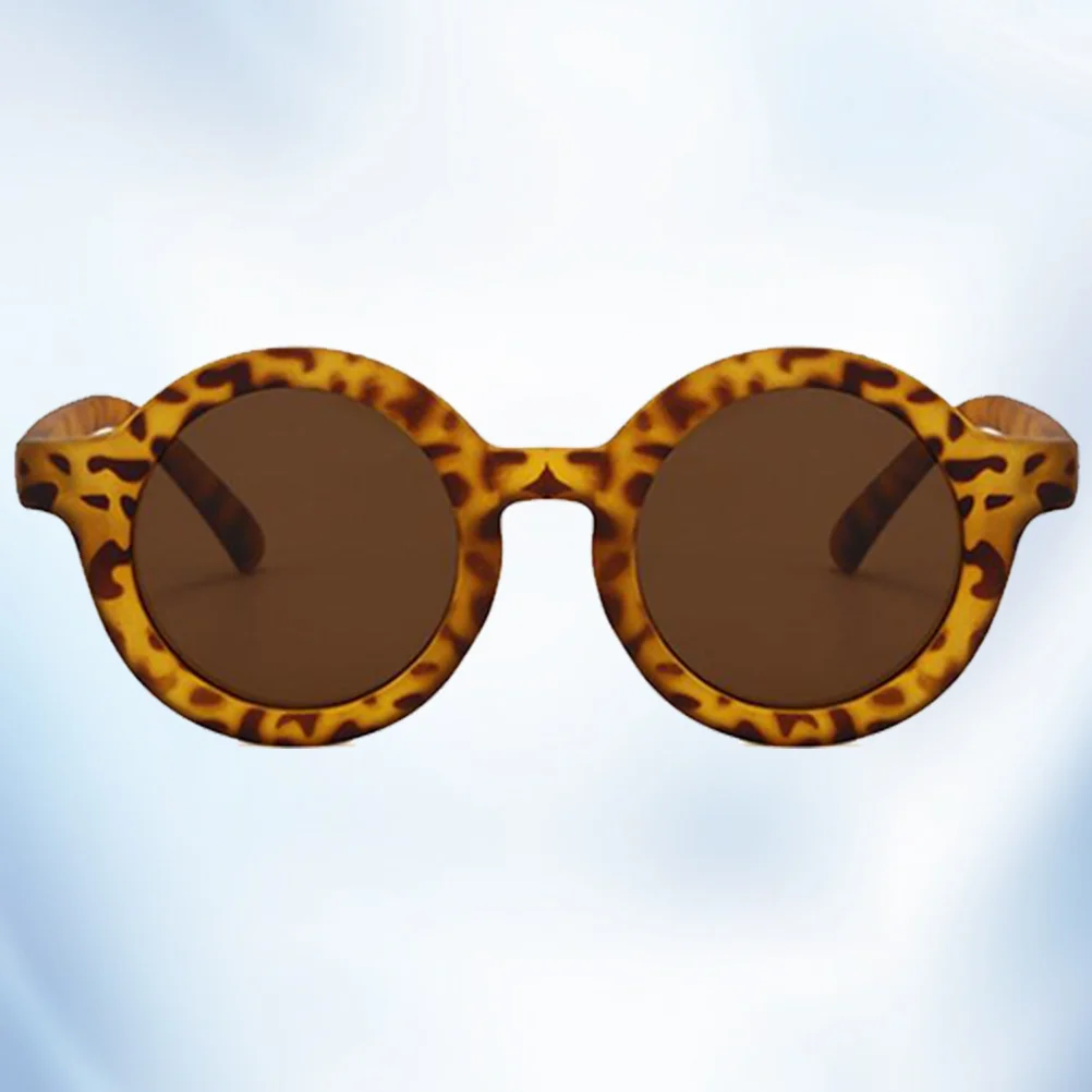 

Kid Sunglasses Children's Retro Small Round Frame Leopard Grain Brown Lens Outdoor Sunglasses for Boys Girls Cool Sun Protection