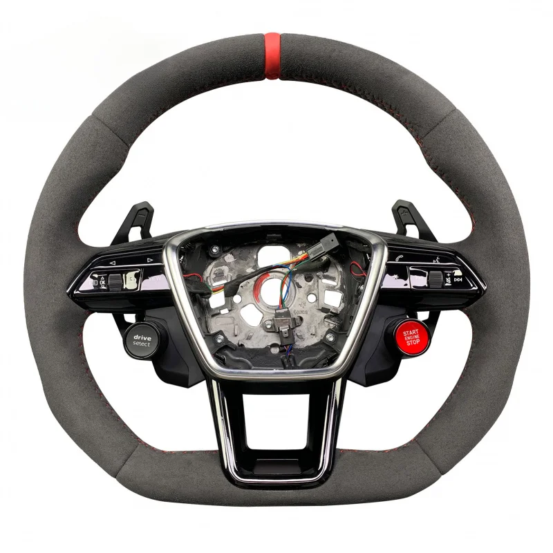 S6 S7 S8 RS6 RS7 A6 A7 A8 Series 2018-2024 Custom Microfiber Leather Steering Wheel Optional Twill/Forged Carbon