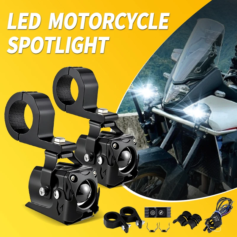 

1 комплект универсальных светодиодных фар для мотоциклов Honda XLV 600 650 700 TRANSALP XL600V XL650V XL700V, двухцветные, с ближним/дальним светом