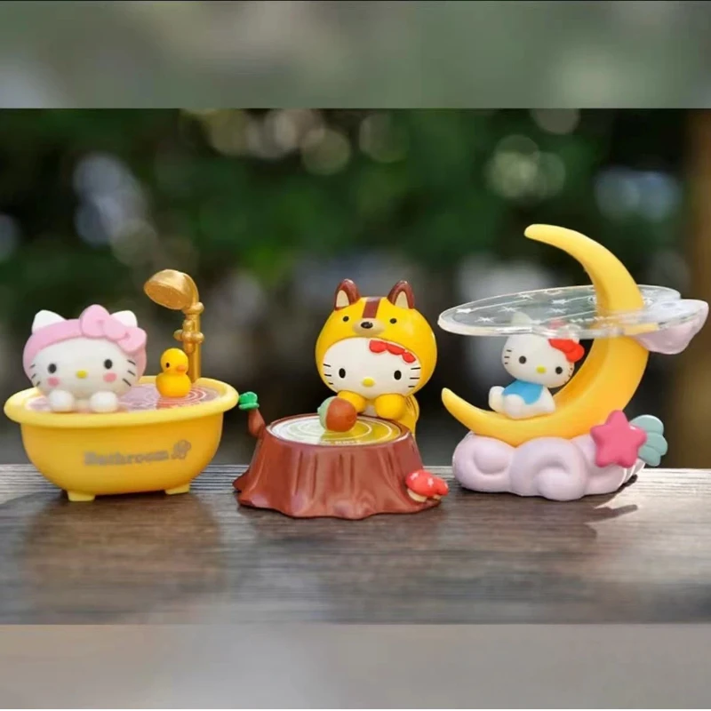 New Blind Box 8 Assembled Dolls Moon Forest Cat Skating Cute Duck Bathtub Scene Holiday Surprise Holiday Gifts For Girls