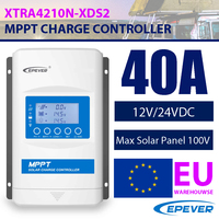 EPEVER 40A MPPT Solar Charge Controller 12V/24V System Auto Identify Max PV Panel 100V Input  XTRA4210N-XDS2