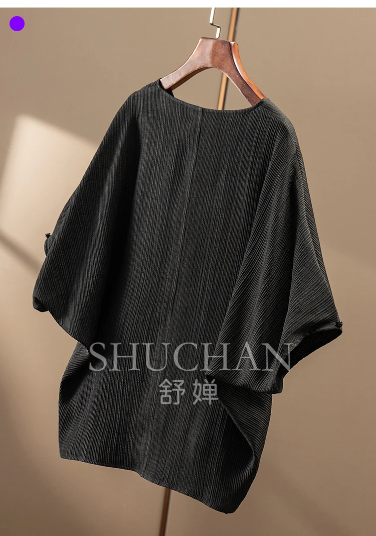 New Bead Embroidery Silk Smooth Crepe Loose Bat Shirt Women 86A7 Blusas De Verano Mujer  Women Tops