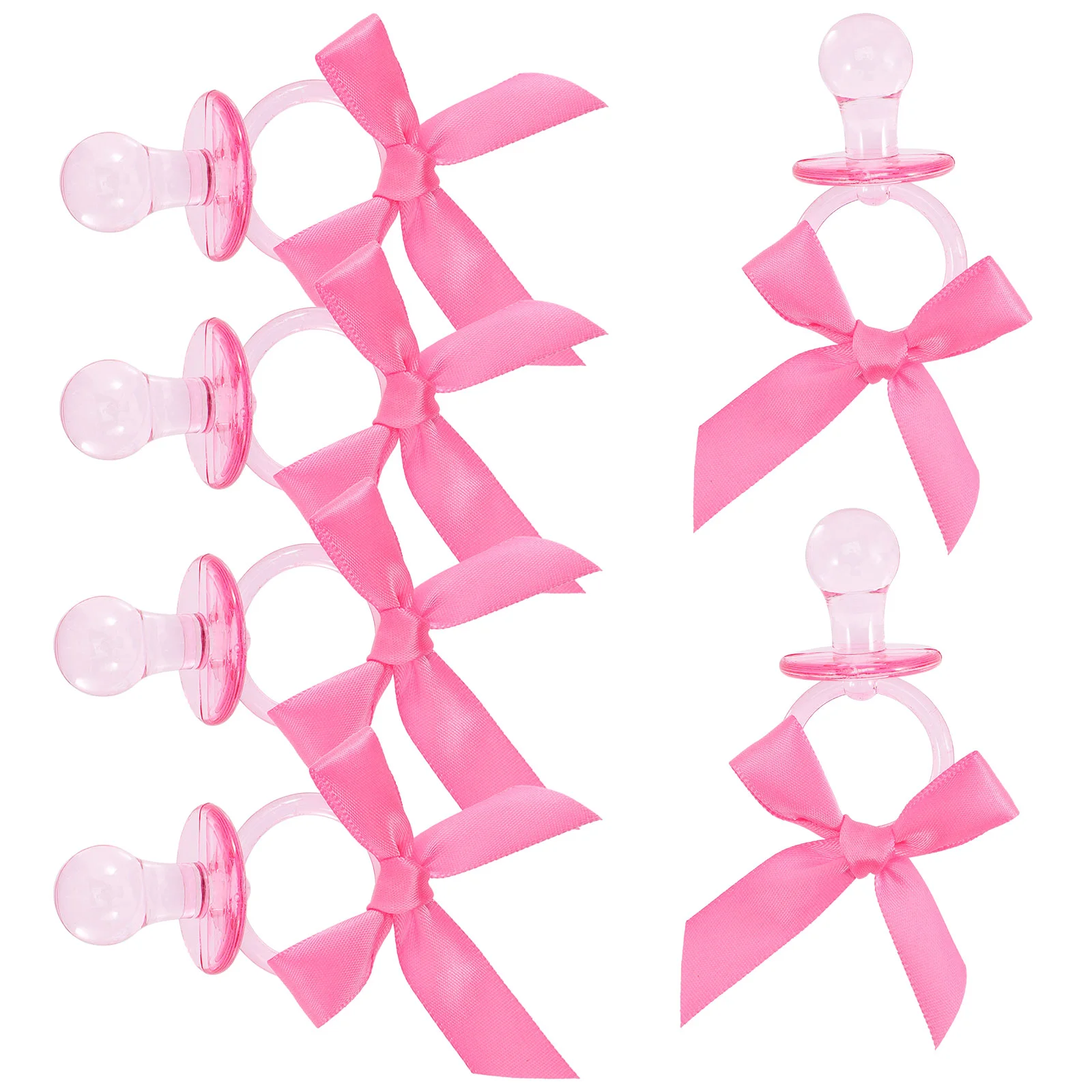 

20 Pcs Feeder Pacifier Charm Baby Ornament Shower Games for Boy Aldult Party Pink Ribbon Pacifiers with Bow