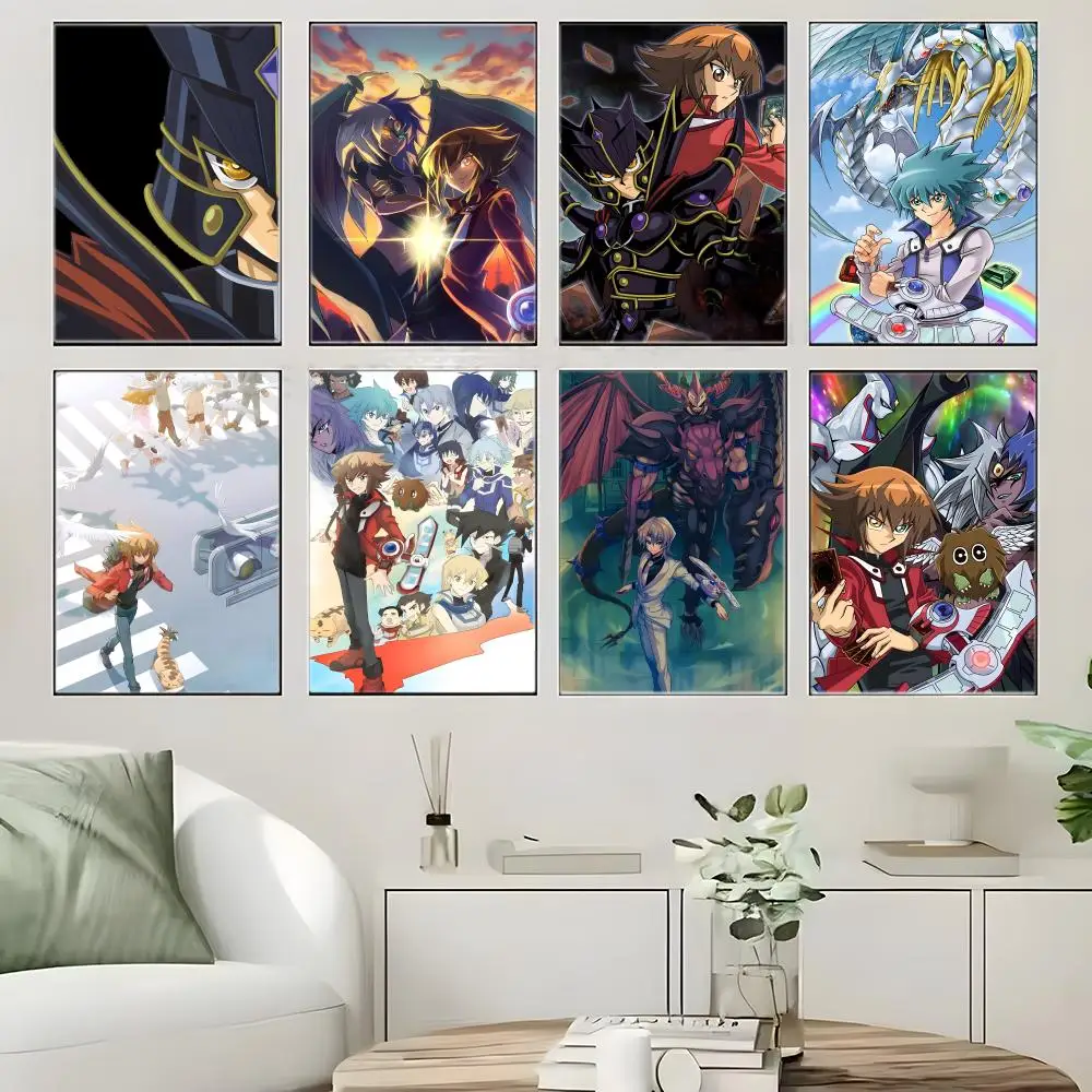 Trading Card Game Anime Y-Yu Gi Oh GX Poster  Self-adhesive Art Waterproof Paper Sticker Coffee House Bar Room Wall Decor