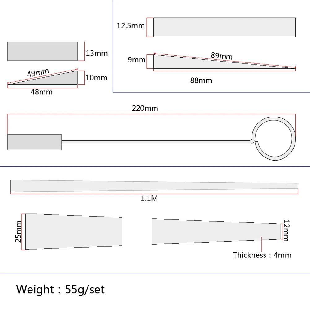 

4Pcs Piano Tuning Fork Set Rubber Mutes Temperament Strip Stainless Steel Accurate Piano Instrument Tuning Tools