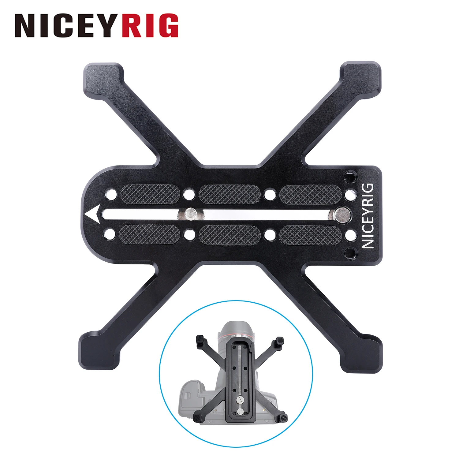 

NICEYRIG Quadruped Quick Release Base Plate for DSLR Camera, Cinema Camera, Camcorder Compatible with Manfrotto Standard Tripod