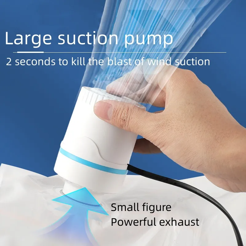 Pump Organizer Compressed Bag Electric Pump Travel Vacuum Bag Pump Mini Sealer Machine Space Saver for Clothes Food Organizer