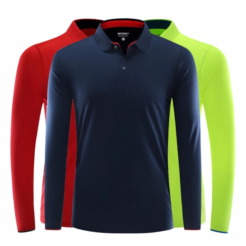 Long-Sleeved Polo Shirt Quick-Drying Sport T-Shirt Breathable Summer Wear Jersey Men\'s Tops Workwear Culture Shirt Clothing