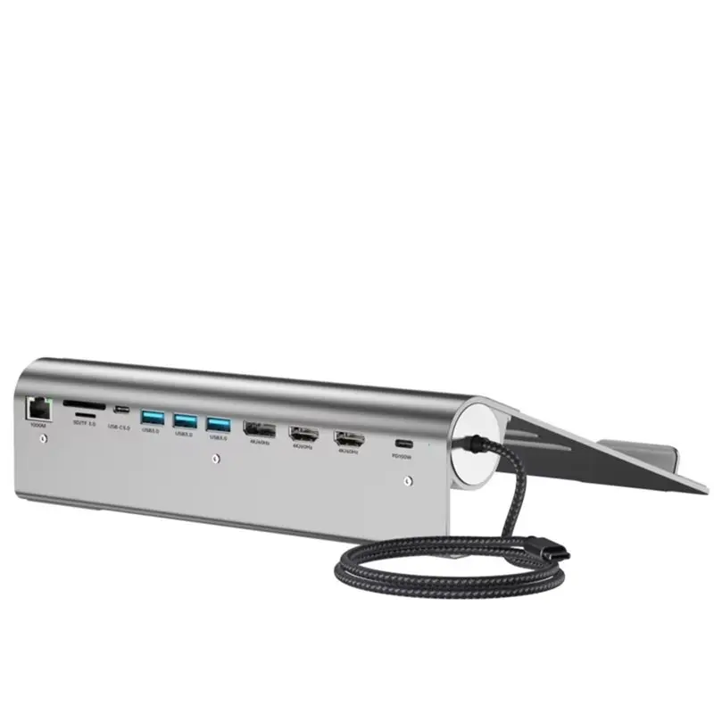 Super Deal -USB C Hub 11-In-1 Type-C Dock Station 3.0 Splitter Multiport Adapter 4K RJ45 For SD/TF VGA For PC Laptop