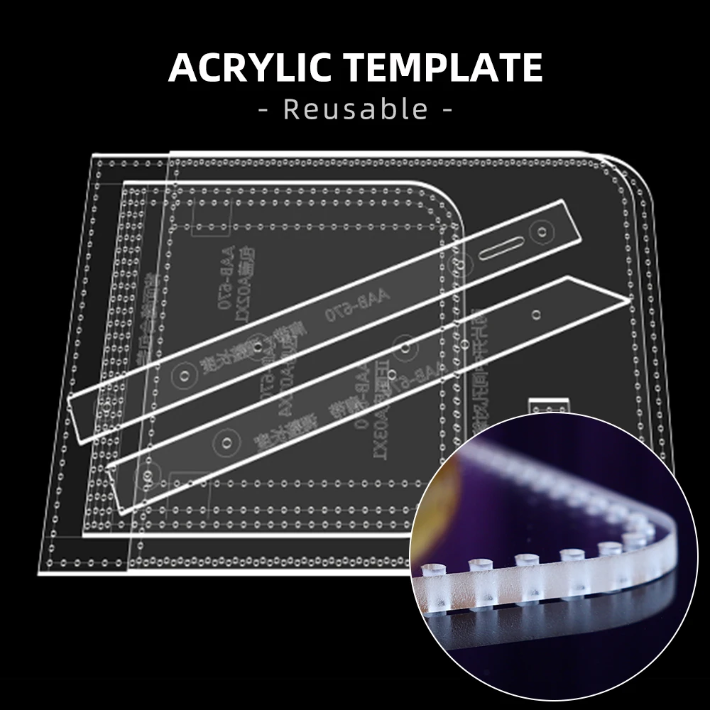 DIY手作りの革クラフト紙段ボールテンプレートアクリル大容量携帯電話バッグデザインレイアウト描画