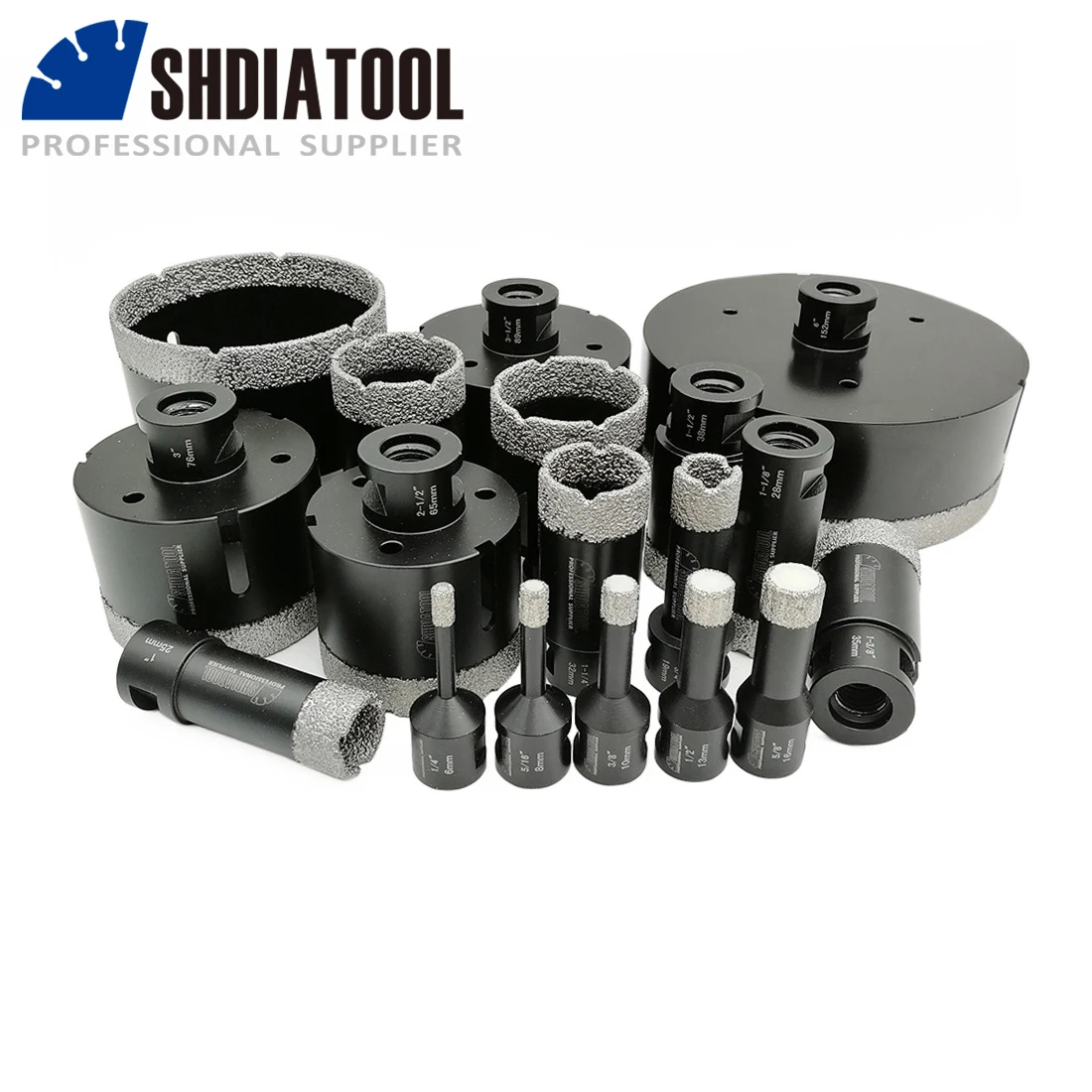 SHDIATOOL 1pc 5/8-11 Thread Vacuum Brazed Diamond Dry Drilling Core Bit Hole Saw Porcelain Drilling Bit Granite Marble Drill Bit