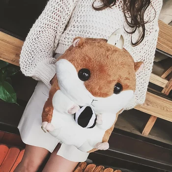 2024 새로운 독특한 만화 다람쥐 인형 여성의 한국어 스타일 귀여운 신선한 따뜻한 대형 배낭 더블 어깨 가방 맞춤 