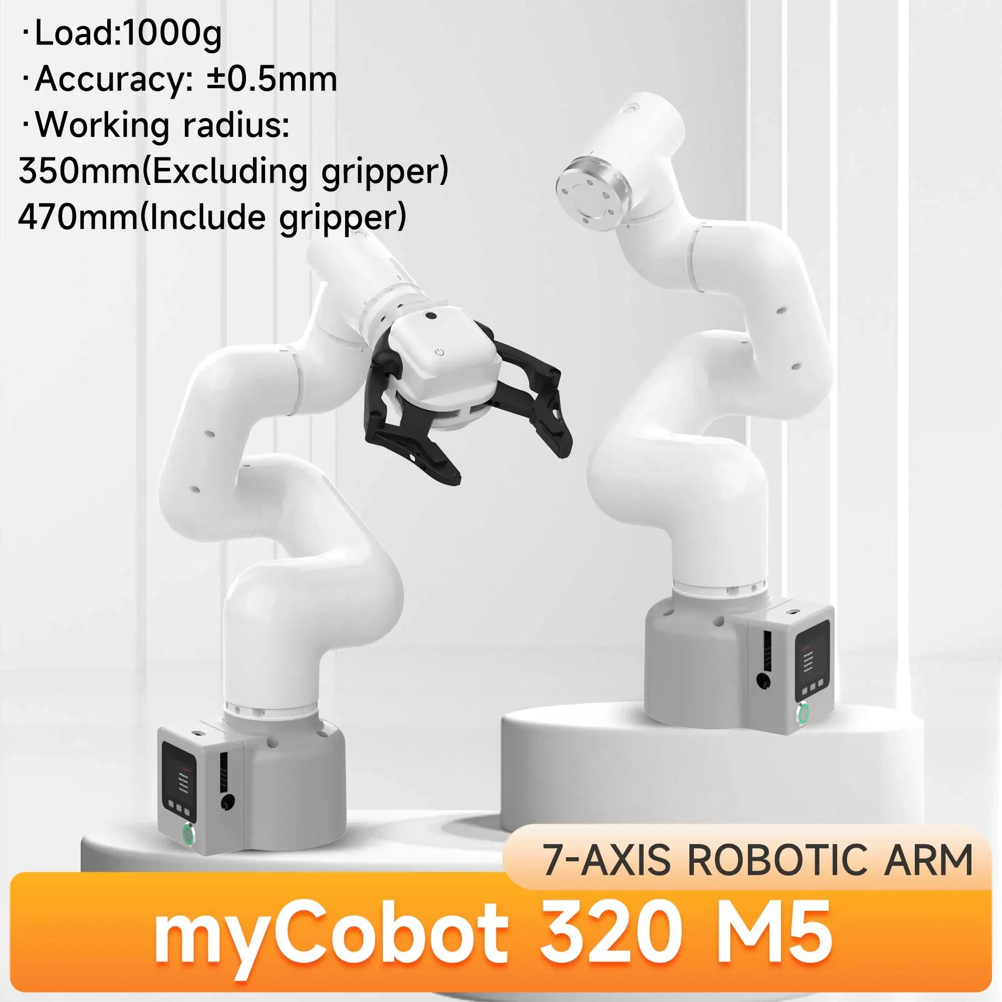 

MyCobot 320 M5 Роботизированная рука 7DOF Коллекционный робот Поддержка нагрузки 1 кг Управление через приложение ROS2 Моделирование Python C JavaScript Программирование