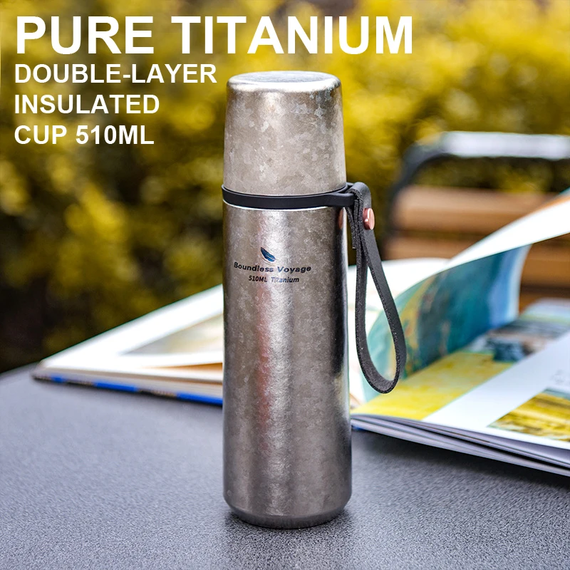 

Pure Titanium Double-Layer Insulated Cup 510ml, Portable And Ultra Light Outdoor Camping Travel, Portable Water Cup,A1430