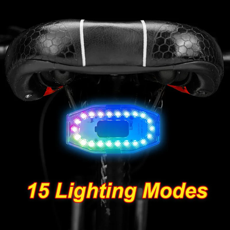 New Bicycle USB Rechargeable Tail Light High Light LED Bike Taillight MTB Night Ringding Warning Lamp Cycling Rear Lights