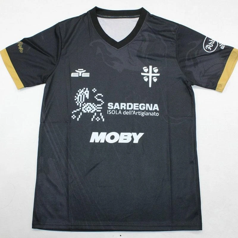 قميص Cagliari الجديد 2025 بطباعة ثلاثية الأبعاد، مسامي وسريع الجفاف، مناسب للرياضات الصيفية للرجال، تي شيرت برقبة دائرية.