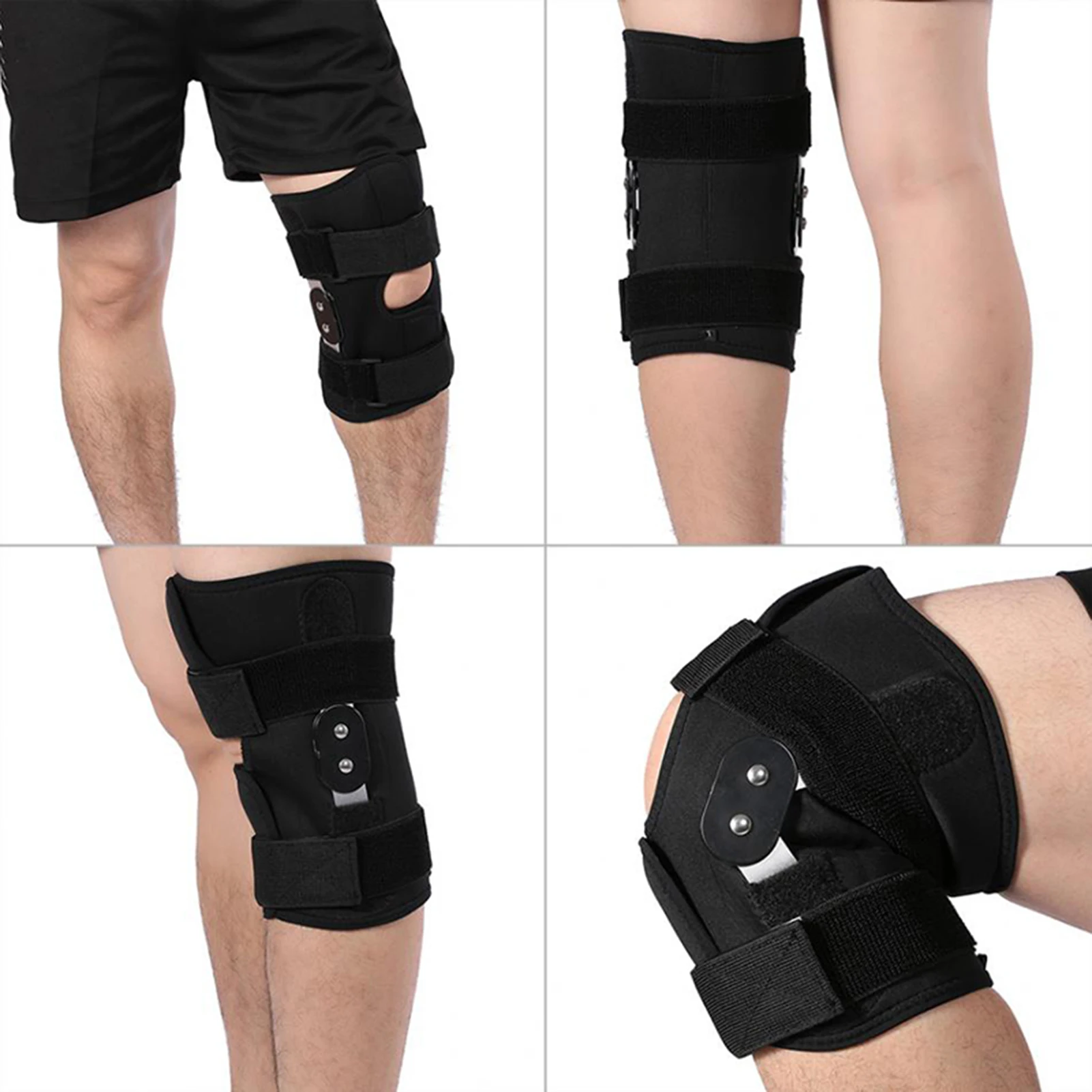 Professional Aluminum Alloy Knee Brace Supports Adjustable Buffer Breathable Sports Knee Pads Workout Arthritis Joint Protection
