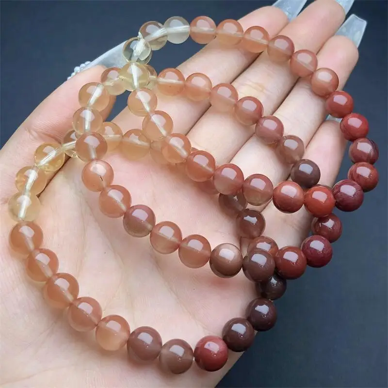 8MM Natural Gradient Andes Quartz Bracelet Healing Reiki Gemstone Round Beads Jewelry Couple Holiday Gift 1PCS